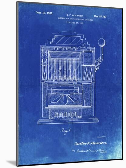 PP1125-Faded Blueprint Vintage Slot Machine 1932 Patent Poster-Cole Borders-Mounted Giclee Print