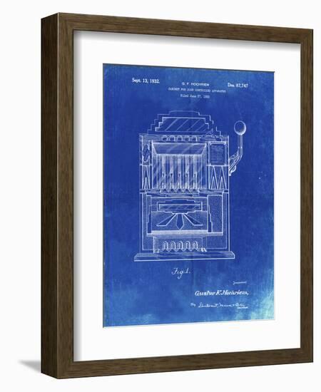 PP1125-Faded Blueprint Vintage Slot Machine 1932 Patent Poster-Cole Borders-Framed Giclee Print