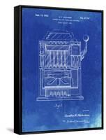 PP1125-Faded Blueprint Vintage Slot Machine 1932 Patent Poster-Cole Borders-Framed Stretched Canvas