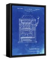 PP1125-Faded Blueprint Vintage Slot Machine 1932 Patent Poster-Cole Borders-Framed Stretched Canvas