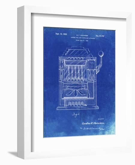 PP1125-Faded Blueprint Vintage Slot Machine 1932 Patent Poster-Cole Borders-Framed Premium Giclee Print