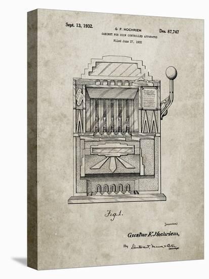 PP1125-Sandstone Vintage Slot Machine 1932 Patent Poster-Cole Borders-Stretched Canvas