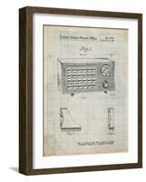 PP1126-Antique Grid Parchment Vintage Table Radio Patent Poster-Cole Borders-Framed Giclee Print