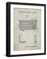 PP1126-Antique Grid Parchment Vintage Table Radio Patent Poster-Cole Borders-Framed Giclee Print