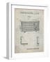 PP1126-Antique Grid Parchment Vintage Table Radio Patent Poster-Cole Borders-Framed Giclee Print