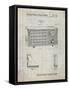 PP1126-Antique Grid Parchment Vintage Table Radio Patent Poster-Cole Borders-Framed Stretched Canvas