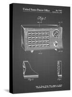 PP1126-Black Grid Vintage Table Radio Patent Poster-Cole Borders-Stretched Canvas