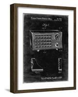 PP1126-Black Grunge Vintage Table Radio Patent Poster-Cole Borders-Framed Giclee Print