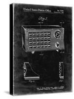 PP1126-Black Grunge Vintage Table Radio Patent Poster-Cole Borders-Stretched Canvas