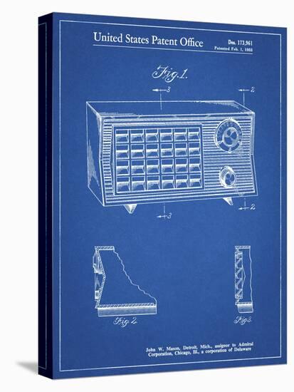 PP1126-Blueprint Vintage Table Radio Patent Poster-Cole Borders-Stretched Canvas