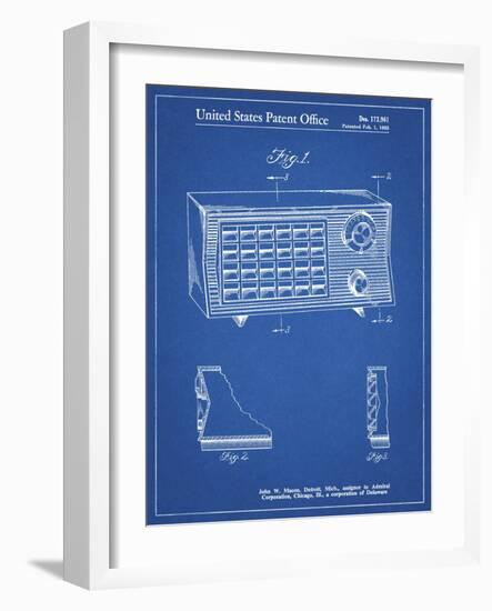 PP1126-Blueprint Vintage Table Radio Patent Poster-Cole Borders-Framed Giclee Print