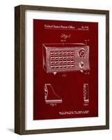 PP1126-Burgundy Vintage Table Radio Patent Poster-Cole Borders-Framed Giclee Print