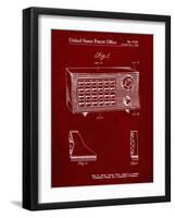 PP1126-Burgundy Vintage Table Radio Patent Poster-Cole Borders-Framed Giclee Print