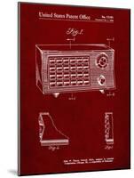 PP1126-Burgundy Vintage Table Radio Patent Poster-Cole Borders-Mounted Giclee Print