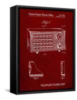 PP1126-Burgundy Vintage Table Radio Patent Poster-Cole Borders-Framed Stretched Canvas