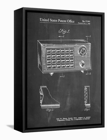 PP1126-Chalkboard Vintage Table Radio Patent Poster-Cole Borders-Framed Stretched Canvas