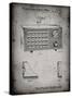 PP1126-Faded Grey Vintage Table Radio Patent Poster-Cole Borders-Stretched Canvas