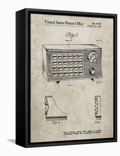 PP1126-Sandstone Vintage Table Radio Patent Poster-Cole Borders-Framed Stretched Canvas