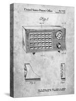 PP1126-Slate Vintage Table Radio Patent Poster-Cole Borders-Stretched Canvas