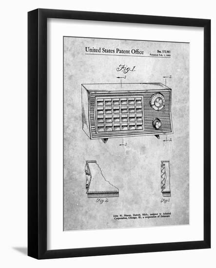 PP1126-Slate Vintage Table Radio Patent Poster-Cole Borders-Framed Giclee Print