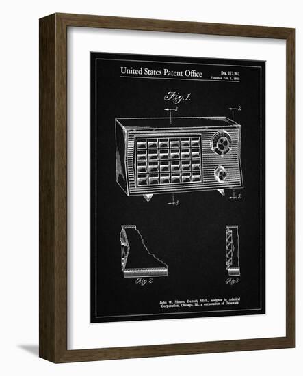 PP1126-Vintage Black Vintage Table Radio Patent Poster-Cole Borders-Framed Giclee Print