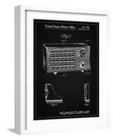 PP1126-Vintage Black Vintage Table Radio Patent Poster-Cole Borders-Framed Giclee Print