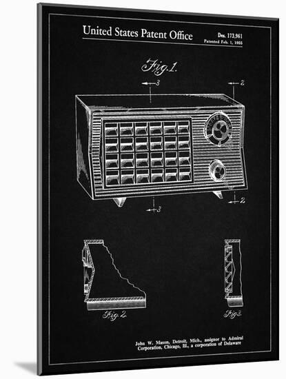 PP1126-Vintage Black Vintage Table Radio Patent Poster-Cole Borders-Mounted Giclee Print