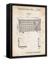 PP1126-Vintage Parchment Vintage Table Radio Patent Poster-Cole Borders-Framed Stretched Canvas