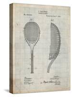 PP1127-Antique Grid Parchment Vintage Tennis Racket 1891 Patent Poster-Cole Borders-Stretched Canvas