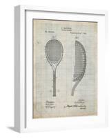 PP1127-Antique Grid Parchment Vintage Tennis Racket 1891 Patent Poster-Cole Borders-Framed Giclee Print