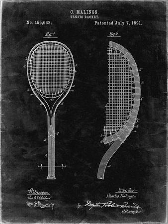 PP1127-Black Grunge Vintage Tennis Racket 1891 Patent Poster' Giclee Print  - Cole Borders | AllPosters.com