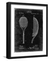 PP1127-Black Grunge Vintage Tennis Racket 1891 Patent Poster-Cole Borders-Framed Giclee Print