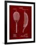 PP1127-Burgundy Vintage Tennis Racket 1891 Patent Poster-Cole Borders-Framed Giclee Print