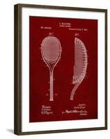 PP1127-Burgundy Vintage Tennis Racket 1891 Patent Poster-Cole Borders-Framed Giclee Print