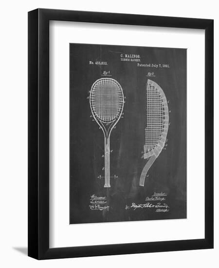 PP1127-Chalkboard Vintage Tennis Racket 1891 Patent Poster-Cole Borders-Framed Premium Giclee Print