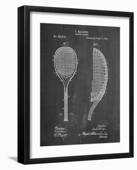 PP1127-Chalkboard Vintage Tennis Racket 1891 Patent Poster-Cole Borders-Framed Giclee Print