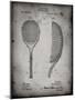 PP1127-Faded Grey Vintage Tennis Racket 1891 Patent Poster-Cole Borders-Mounted Giclee Print