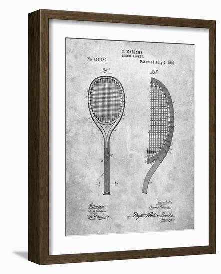 PP1127-Slate Vintage Tennis Racket 1891 Patent Poster-Cole Borders-Framed Giclee Print