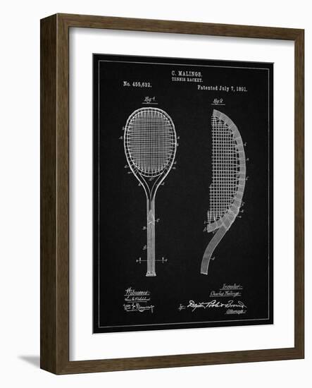 PP1127-Vintage Black Vintage Tennis Racket 1891 Patent Poster-Cole Borders-Framed Giclee Print