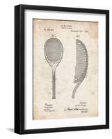 PP1127-Vintage Parchment Vintage Tennis Racket 1891 Patent Poster-Cole Borders-Framed Giclee Print