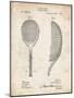 PP1127-Vintage Parchment Vintage Tennis Racket 1891 Patent Poster-Cole Borders-Mounted Giclee Print