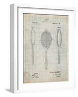 PP1128-Antique Grid Parchment Vintage Tennis Racket Patent Poster-Cole Borders-Framed Giclee Print