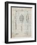 PP1128-Antique Grid Parchment Vintage Tennis Racket Patent Poster-Cole Borders-Framed Giclee Print