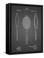 PP1128-Black Grid Vintage Tennis Racket Patent Poster-Cole Borders-Framed Stretched Canvas