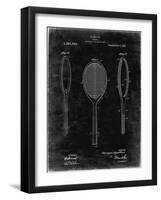 PP1128-Black Grunge Vintage Tennis Racket Patent Poster-Cole Borders-Framed Giclee Print