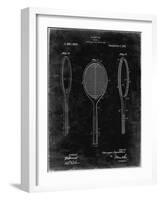 PP1128-Black Grunge Vintage Tennis Racket Patent Poster-Cole Borders-Framed Giclee Print