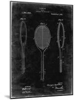 PP1128-Black Grunge Vintage Tennis Racket Patent Poster-Cole Borders-Mounted Giclee Print