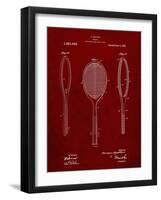 PP1128-Burgundy Vintage Tennis Racket Patent Poster-Cole Borders-Framed Giclee Print