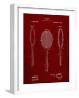 PP1128-Burgundy Vintage Tennis Racket Patent Poster-Cole Borders-Framed Giclee Print