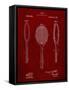 PP1128-Burgundy Vintage Tennis Racket Patent Poster-Cole Borders-Framed Stretched Canvas